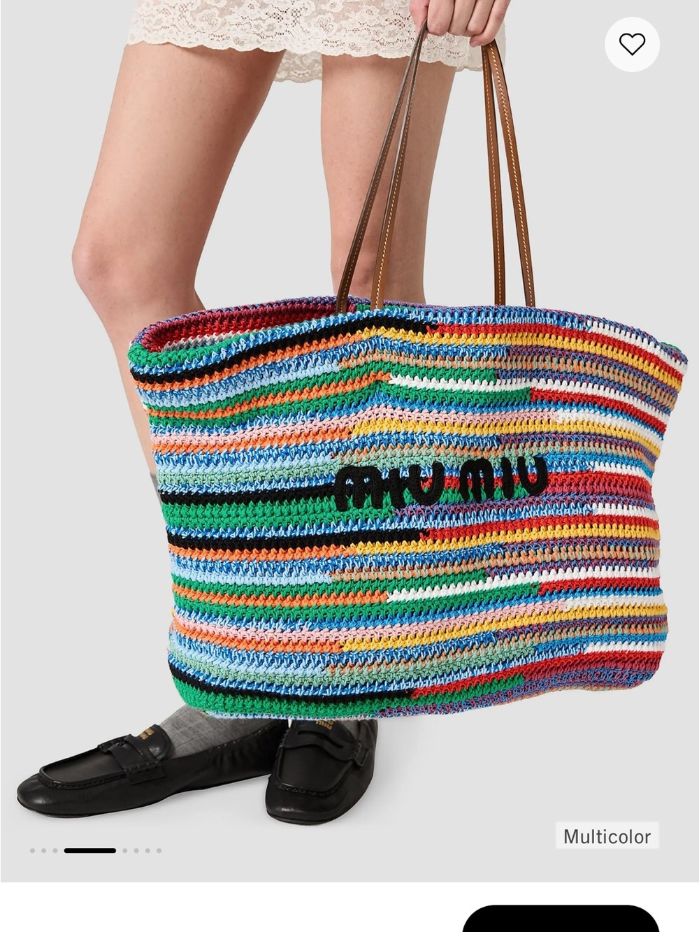 MIU MIU multi color Crochet Tote Bag